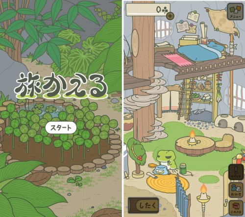 旅かえるのゲームプレイ画面