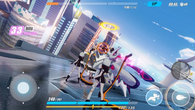 崩壊3rdのアクションプレイ画面