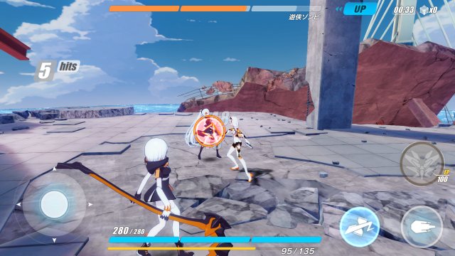崩壊3rdのアクションプレイ画面